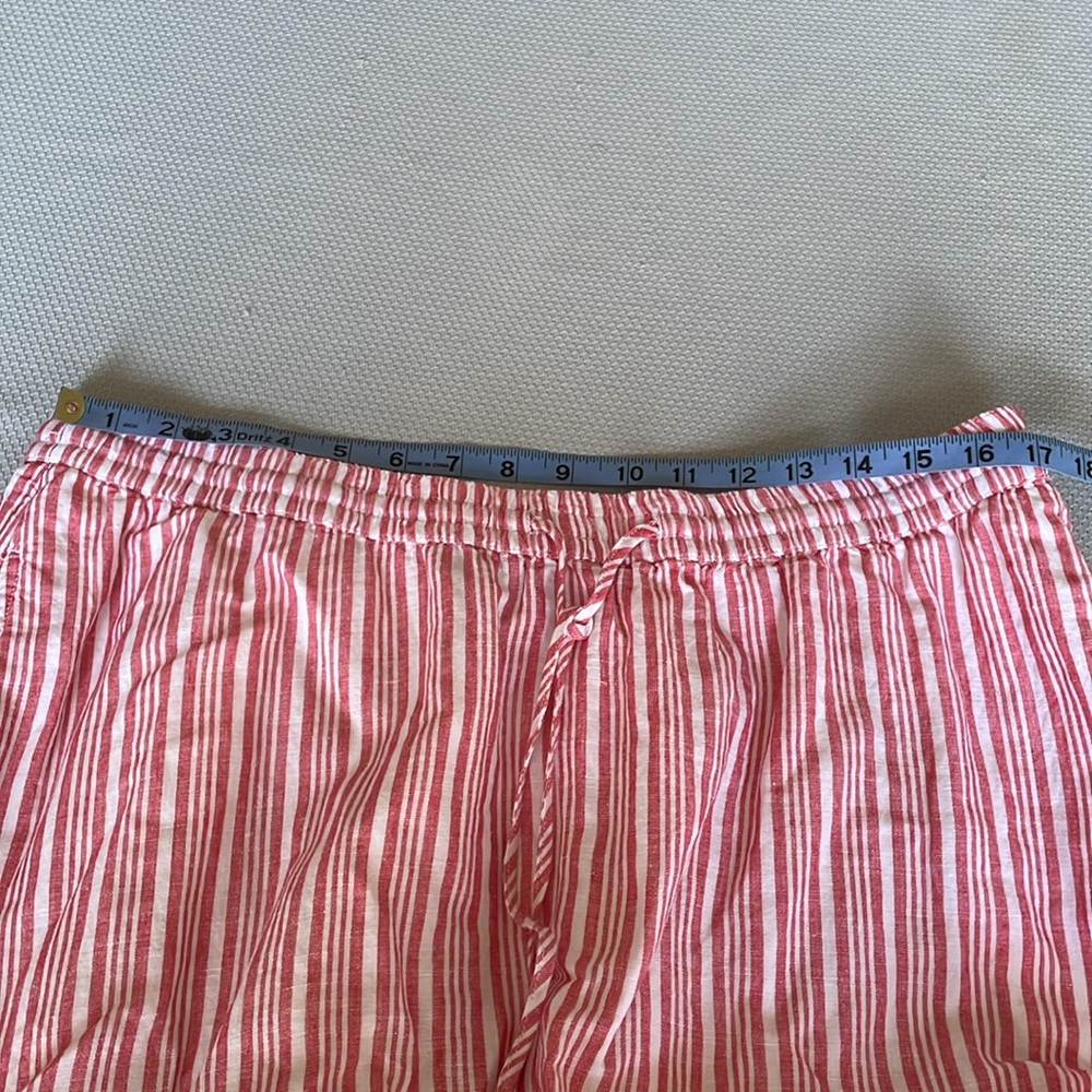 New Talbots Red & White Striped Linen Blend Maxi Skirt Size XL Petite - Picture 6 of 9